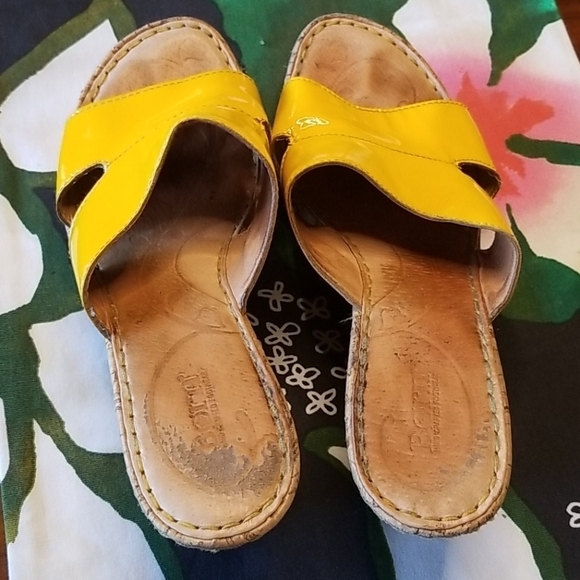 💕BORN💕 Cork Platform Wedge Sandal Patent Leather - Picture 3 of 12